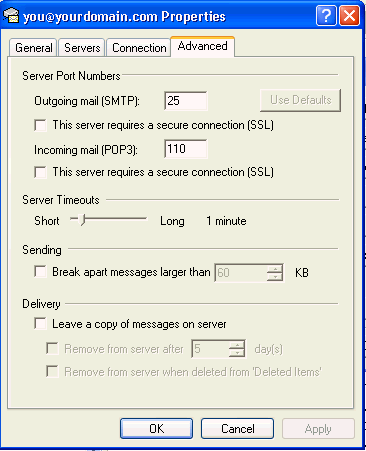 Microsoft Outlook Advanced Property Settings